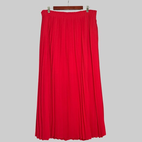 NWT J. Crew Pleated Maxi Skirt Drapey Georgette Womens 14 Candy Apple Red CG359 - Picture 6 of 13